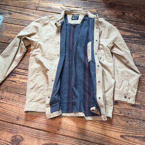 Carhartt Rugged Flex Canvas Fleece Blanket Lined Shirt Jacket Men's XL Khaki EUC